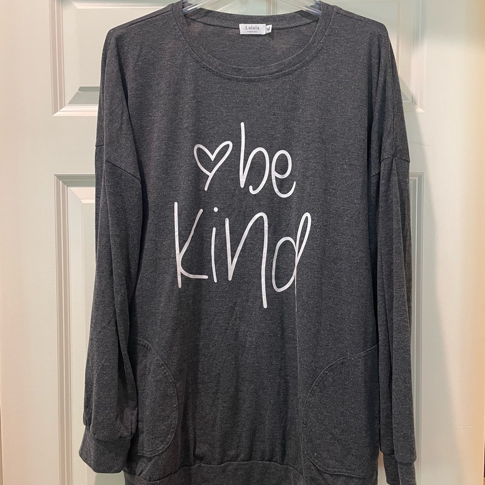 Gray and White Sweatshirt with Heartfelt Message